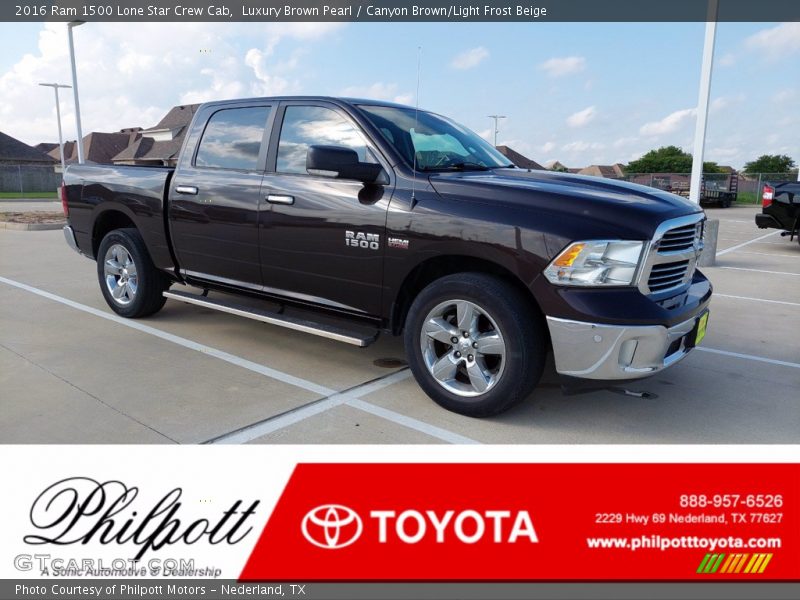 Luxury Brown Pearl / Canyon Brown/Light Frost Beige 2016 Ram 1500 Lone Star Crew Cab
