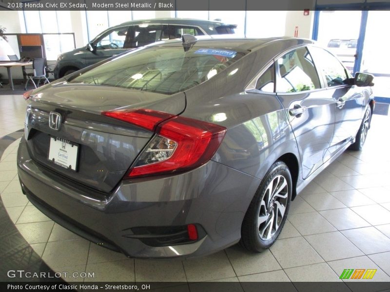 Modern Steel Metallic / Black 2018 Honda Civic EX Sedan