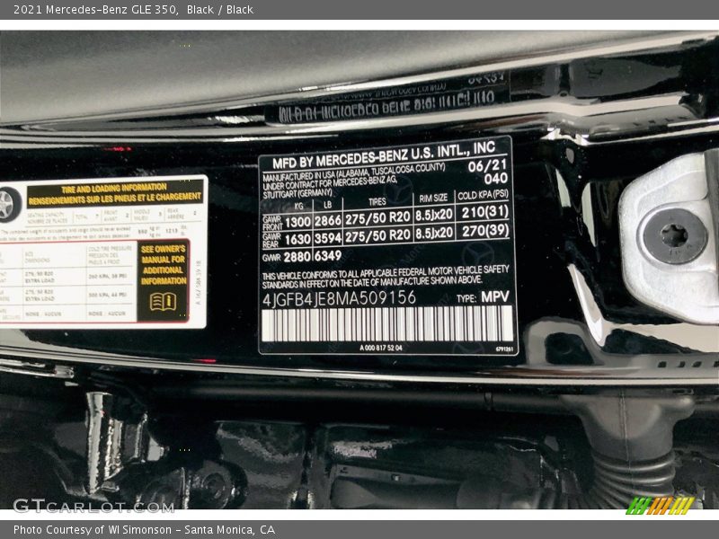 Black / Black 2021 Mercedes-Benz GLE 350