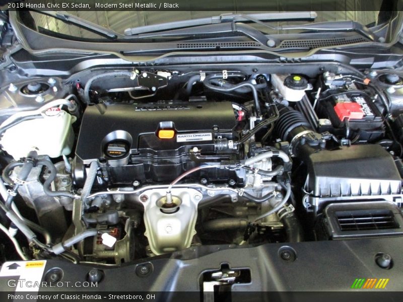 Modern Steel Metallic / Black 2018 Honda Civic EX Sedan