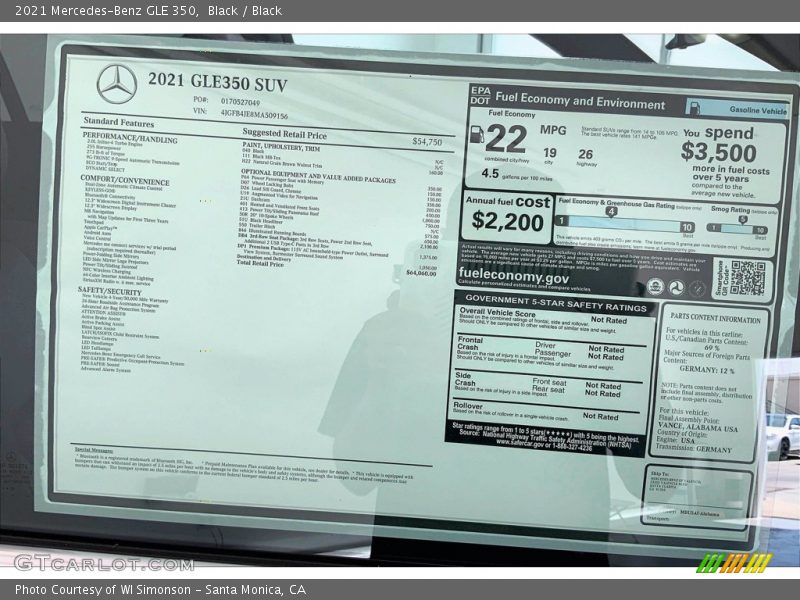 Black / Black 2021 Mercedes-Benz GLE 350