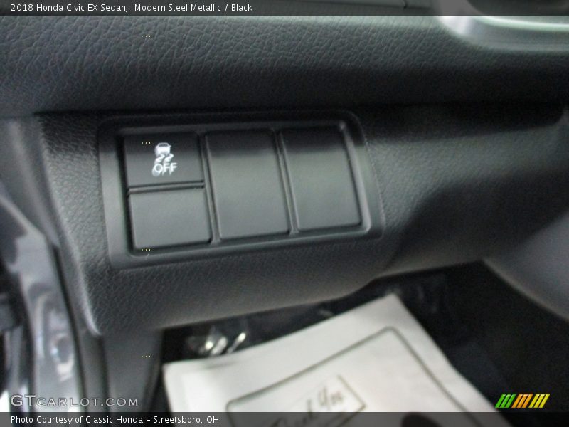 Modern Steel Metallic / Black 2018 Honda Civic EX Sedan