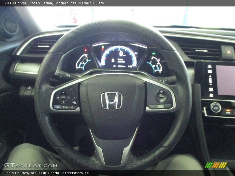 Modern Steel Metallic / Black 2018 Honda Civic EX Sedan
