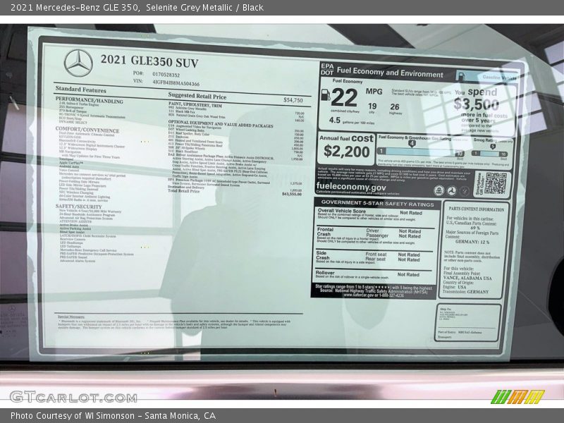 Selenite Grey Metallic / Black 2021 Mercedes-Benz GLE 350