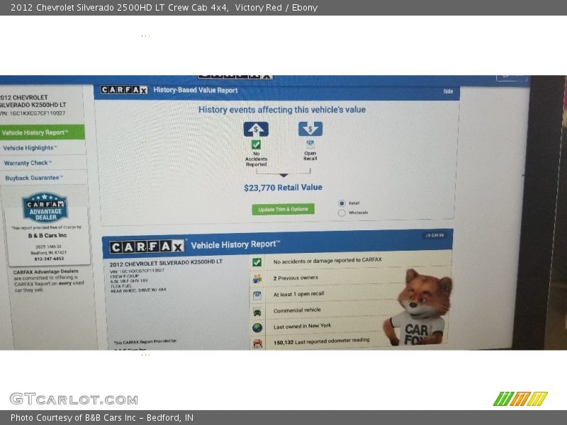 Victory Red / Ebony 2012 Chevrolet Silverado 2500HD LT Crew Cab 4x4