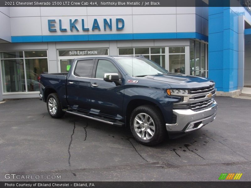 Northsky Blue Metallic / Jet Black 2021 Chevrolet Silverado 1500 LTZ Crew Cab 4x4