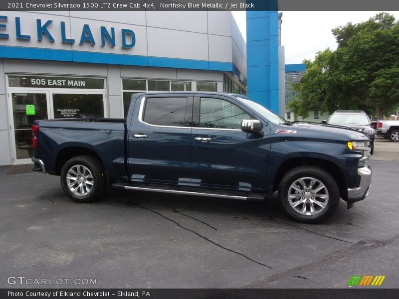 Northsky Blue Metallic / Jet Black 2021 Chevrolet Silverado 1500 LTZ Crew Cab 4x4
