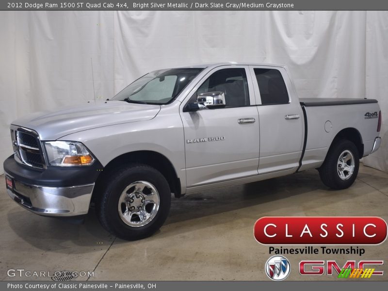 Bright Silver Metallic / Dark Slate Gray/Medium Graystone 2012 Dodge Ram 1500 ST Quad Cab 4x4