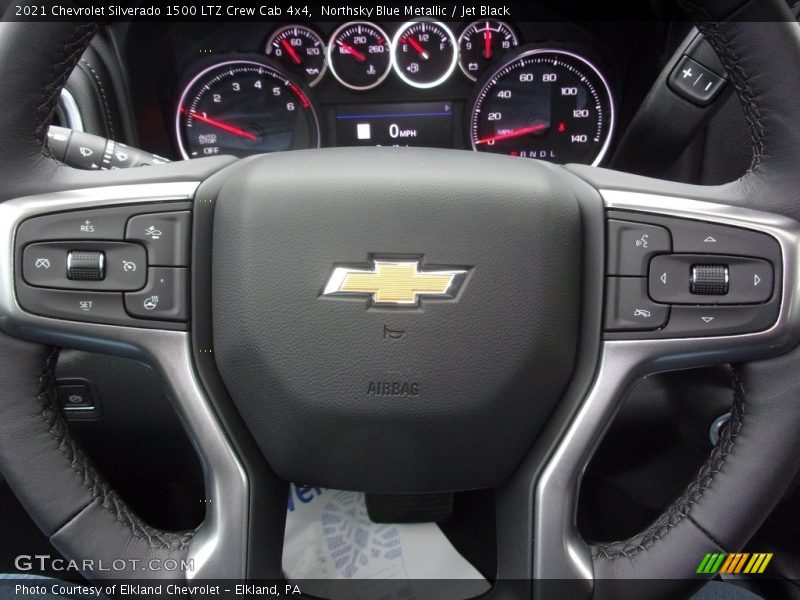 Northsky Blue Metallic / Jet Black 2021 Chevrolet Silverado 1500 LTZ Crew Cab 4x4
