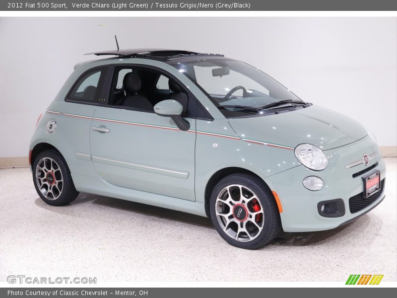 Verde Chiaro (Light Green) / Tessuto Grigio/Nero (Grey/Black) 2012 Fiat 500 Sport
