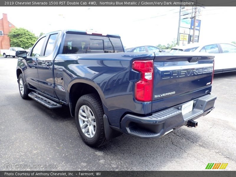 Northsky Blue Metallic / Gideon/Very Dark Atmosphere 2019 Chevrolet Silverado 1500 RST Double Cab 4WD