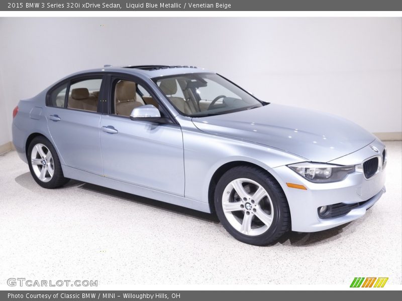 Liquid Blue Metallic / Venetian Beige 2015 BMW 3 Series 320i xDrive Sedan