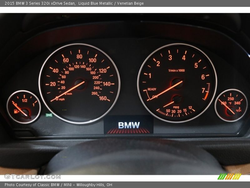 Liquid Blue Metallic / Venetian Beige 2015 BMW 3 Series 320i xDrive Sedan