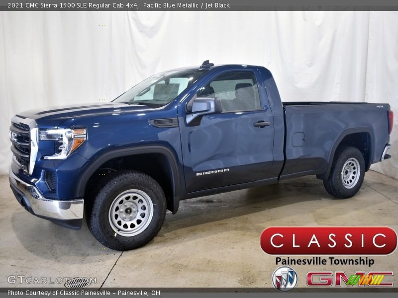 Pacific Blue Metallic / Jet Black 2021 GMC Sierra 1500 SLE Regular Cab 4x4