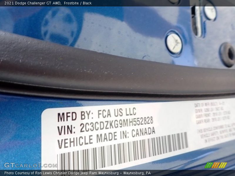 Frostbite / Black 2021 Dodge Challenger GT AWD