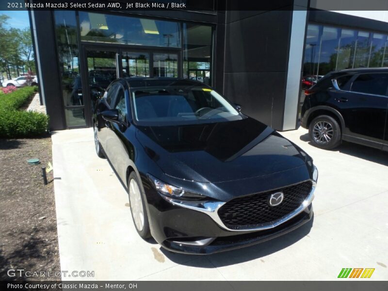 Jet Black Mica / Black 2021 Mazda Mazda3 Select Sedan AWD