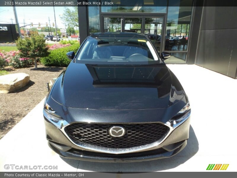 Jet Black Mica / Black 2021 Mazda Mazda3 Select Sedan AWD