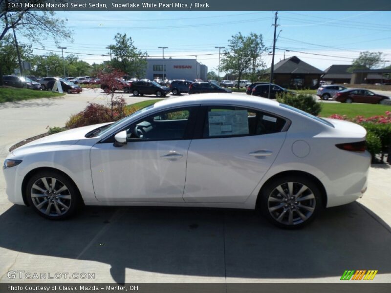 Snowflake White Pearl Mica / Black 2021 Mazda Mazda3 Select Sedan