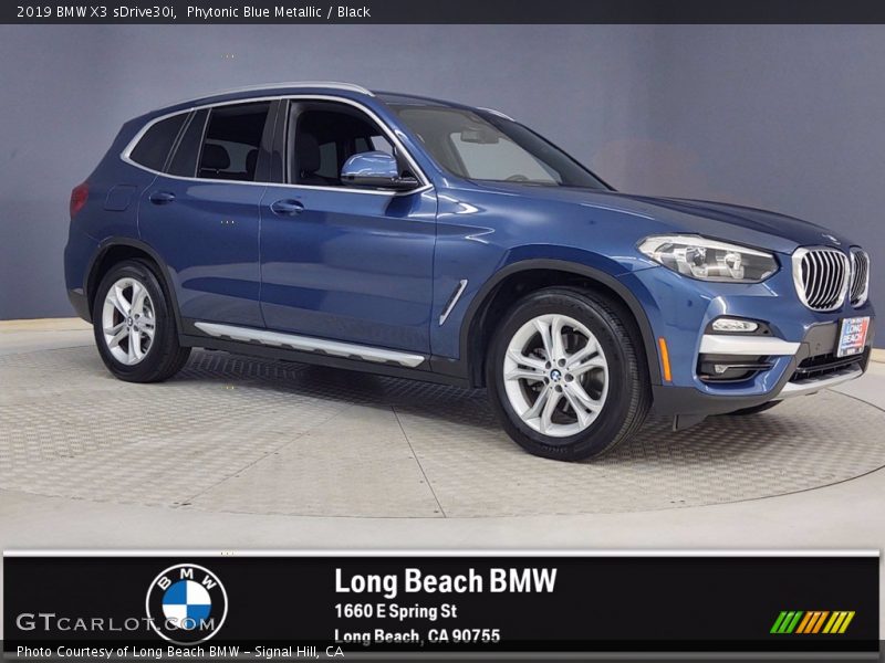 Phytonic Blue Metallic / Black 2019 BMW X3 sDrive30i