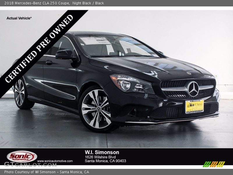 Night Black / Black 2018 Mercedes-Benz CLA 250 Coupe