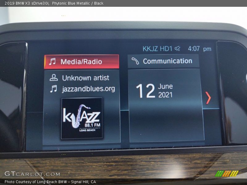 Phytonic Blue Metallic / Black 2019 BMW X3 sDrive30i