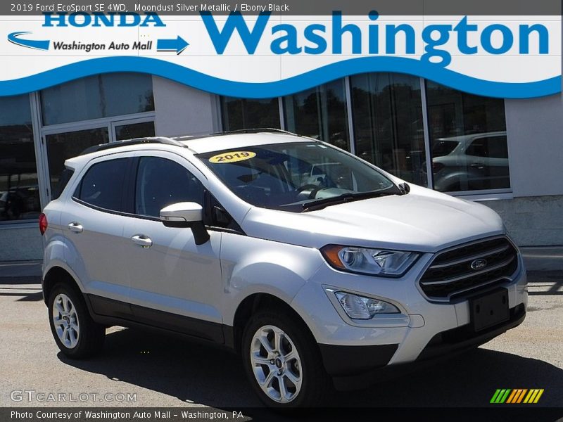 Moondust Silver Metallic / Ebony Black 2019 Ford EcoSport SE 4WD