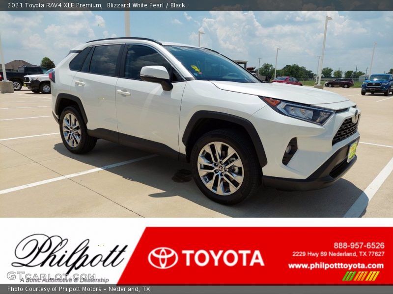 Blizzard White Pearl / Black 2021 Toyota RAV4 XLE Premium