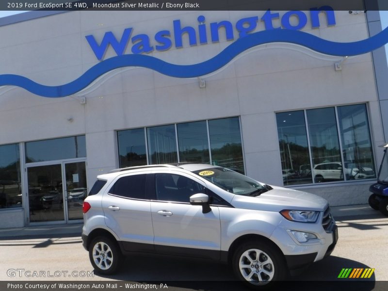Moondust Silver Metallic / Ebony Black 2019 Ford EcoSport SE 4WD