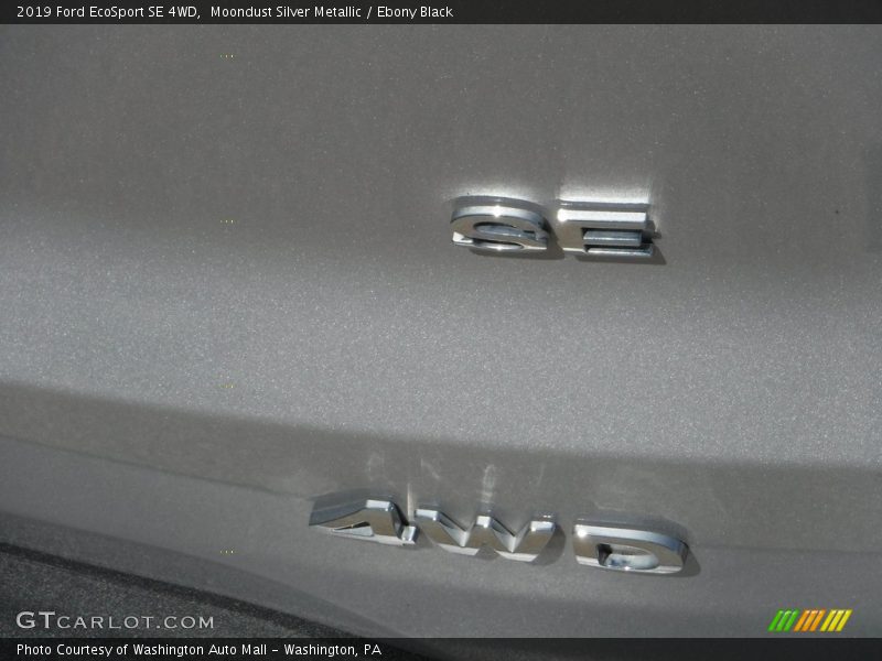 Moondust Silver Metallic / Ebony Black 2019 Ford EcoSport SE 4WD