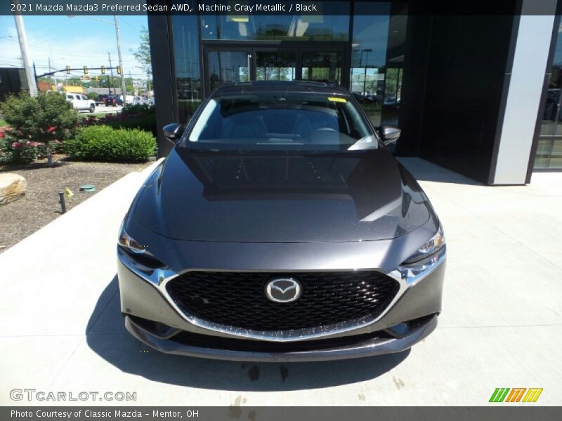 Machine Gray Metallic / Black 2021 Mazda Mazda3 Preferred Sedan AWD