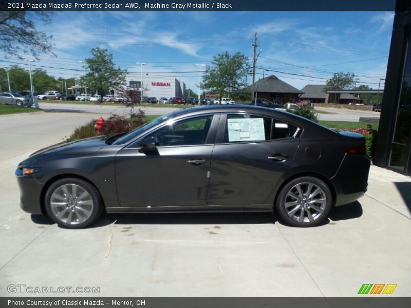 Machine Gray Metallic / Black 2021 Mazda Mazda3 Preferred Sedan AWD