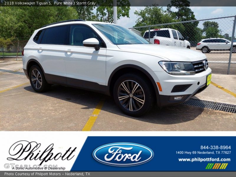 Pure White / Storm Gray 2018 Volkswagen Tiguan S