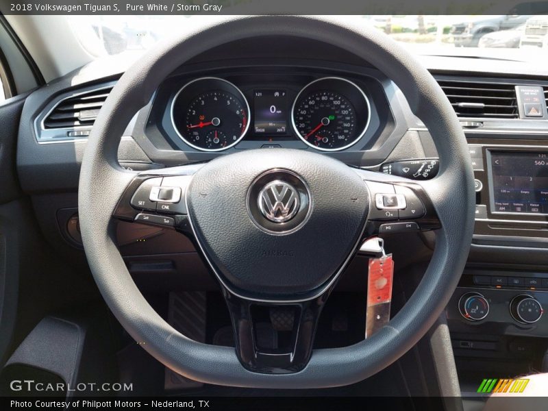 Pure White / Storm Gray 2018 Volkswagen Tiguan S