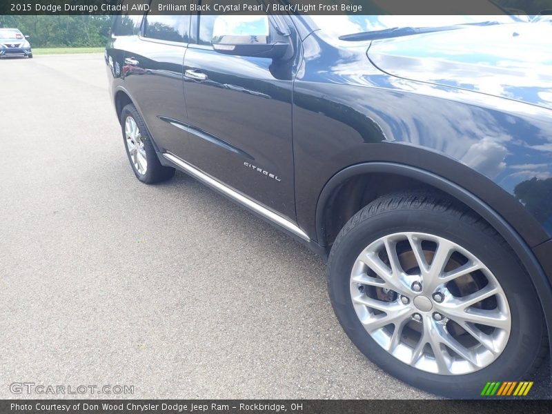 Brilliant Black Crystal Pearl / Black/Light Frost Beige 2015 Dodge Durango Citadel AWD