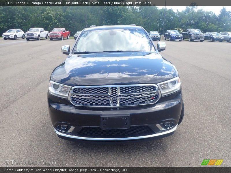 Brilliant Black Crystal Pearl / Black/Light Frost Beige 2015 Dodge Durango Citadel AWD