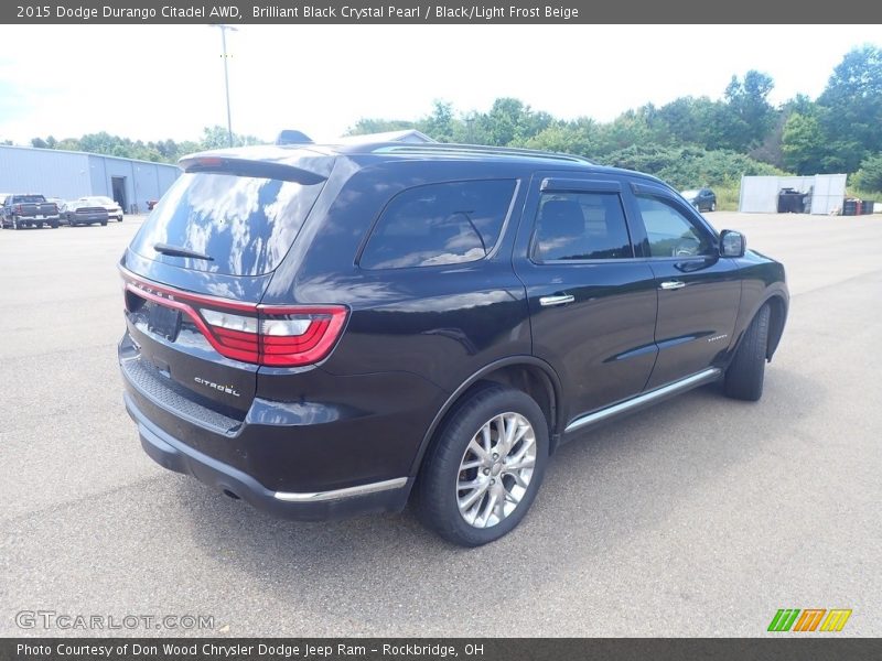 Brilliant Black Crystal Pearl / Black/Light Frost Beige 2015 Dodge Durango Citadel AWD