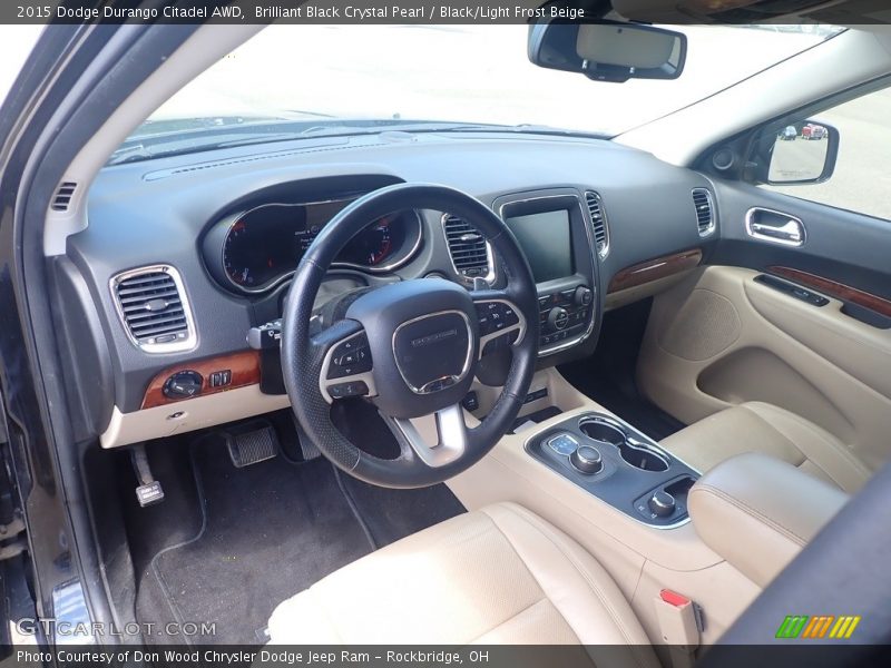 Brilliant Black Crystal Pearl / Black/Light Frost Beige 2015 Dodge Durango Citadel AWD