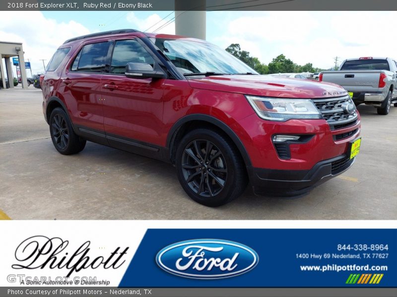 Ruby Red / Ebony Black 2018 Ford Explorer XLT