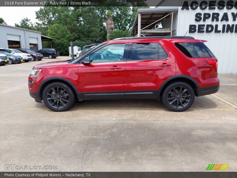 Ruby Red / Ebony Black 2018 Ford Explorer XLT