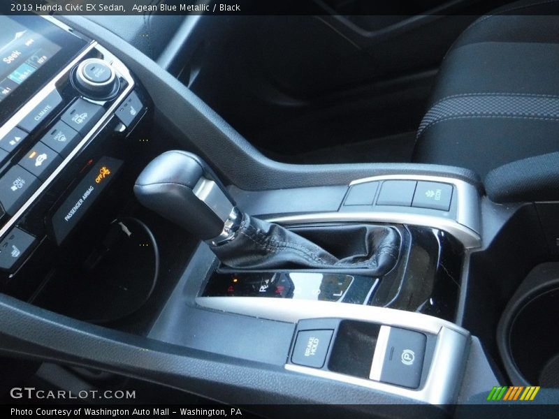 Agean Blue Metallic / Black 2019 Honda Civic EX Sedan