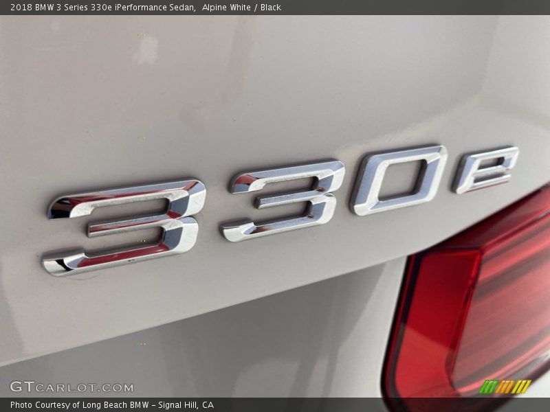 Alpine White / Black 2018 BMW 3 Series 330e iPerformance Sedan