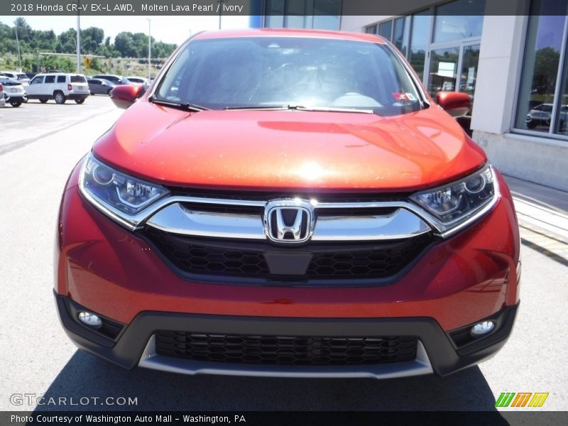 Molten Lava Pearl / Ivory 2018 Honda CR-V EX-L AWD