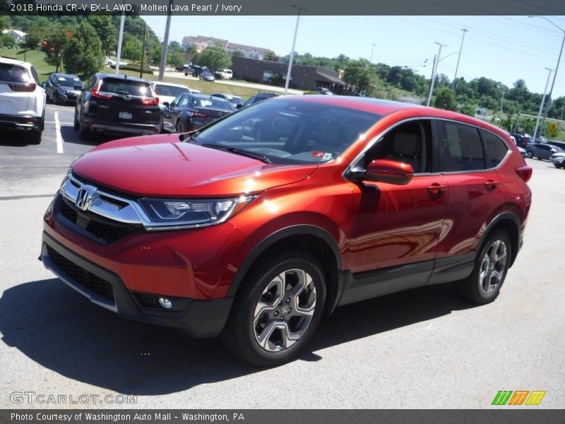 Molten Lava Pearl / Ivory 2018 Honda CR-V EX-L AWD