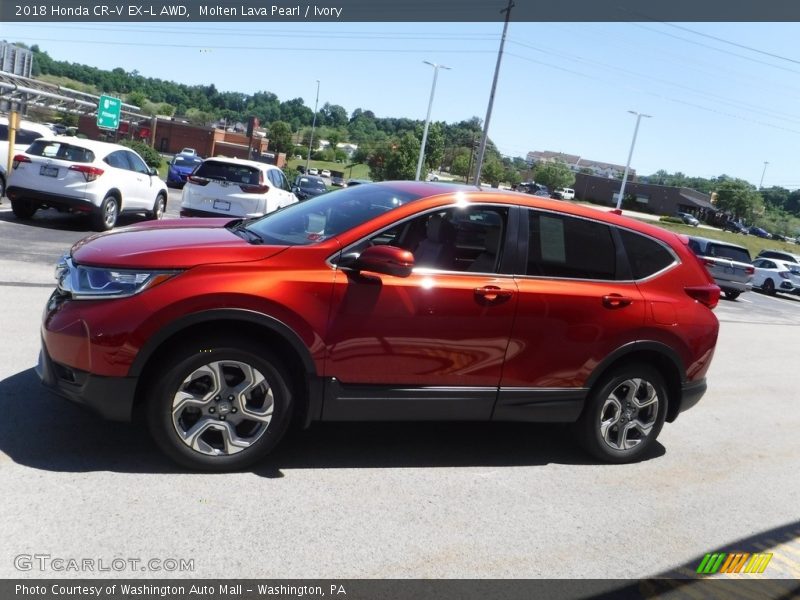 Molten Lava Pearl / Ivory 2018 Honda CR-V EX-L AWD