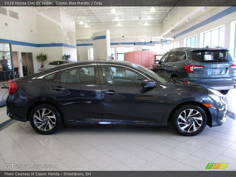 Cosmic Blue Metallic / Gray 2018 Honda Civic EX Sedan