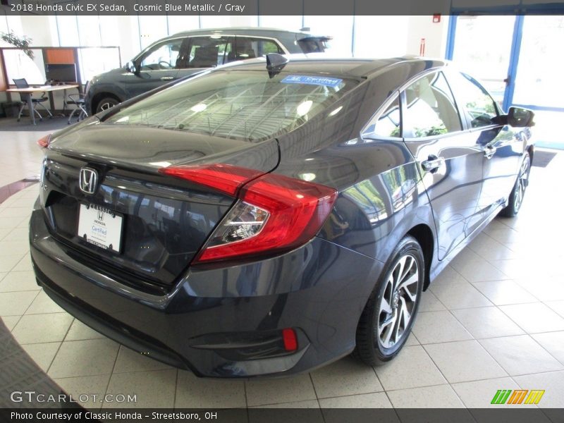 Cosmic Blue Metallic / Gray 2018 Honda Civic EX Sedan