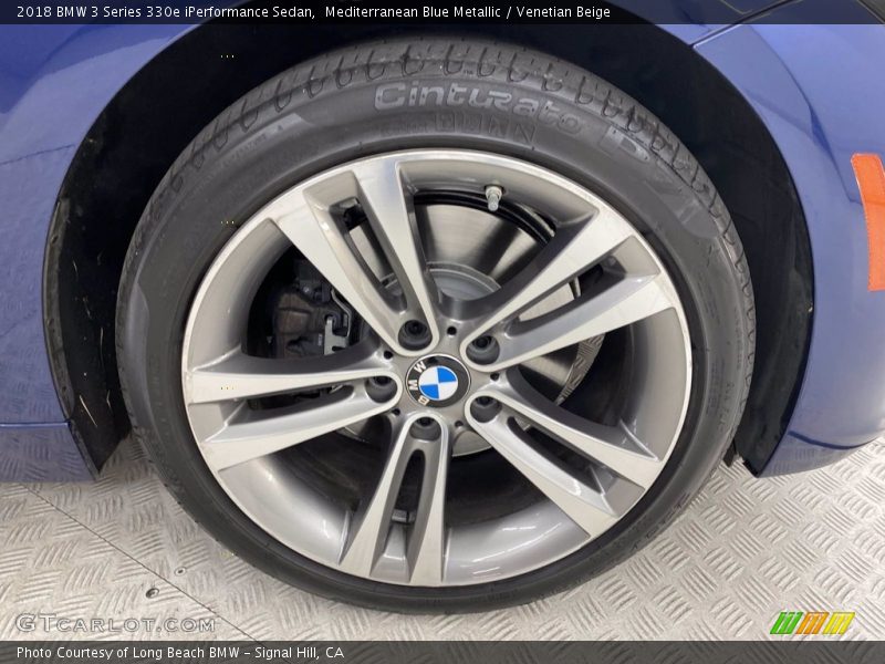 Mediterranean Blue Metallic / Venetian Beige 2018 BMW 3 Series 330e iPerformance Sedan