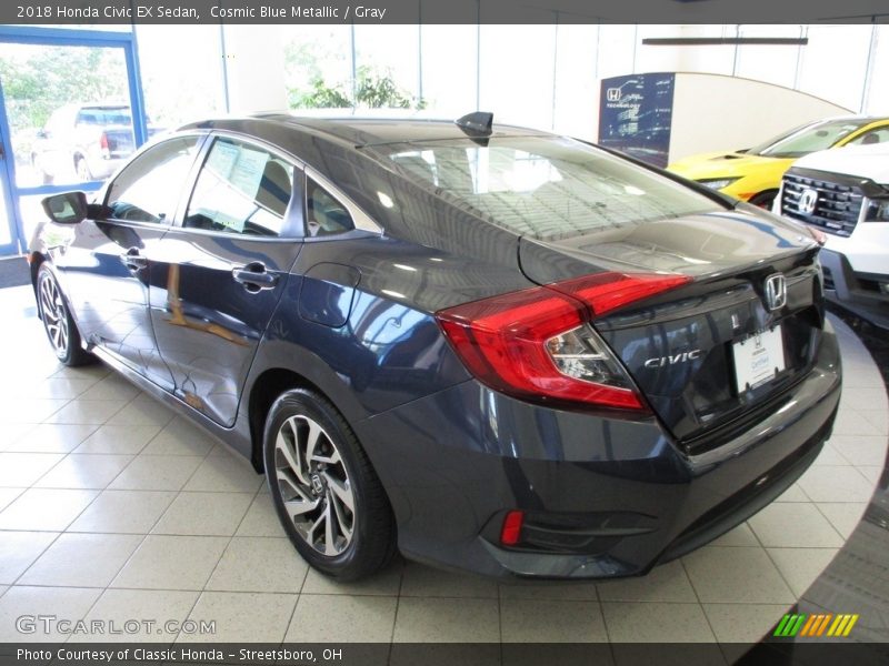 Cosmic Blue Metallic / Gray 2018 Honda Civic EX Sedan