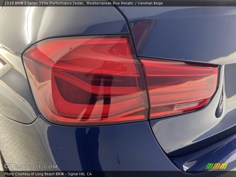 Mediterranean Blue Metallic / Venetian Beige 2018 BMW 3 Series 330e iPerformance Sedan