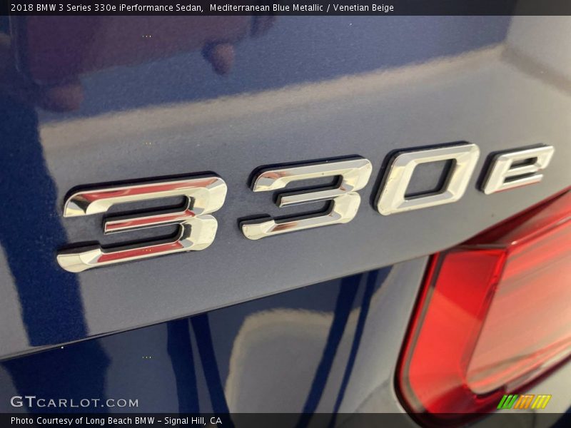 Mediterranean Blue Metallic / Venetian Beige 2018 BMW 3 Series 330e iPerformance Sedan